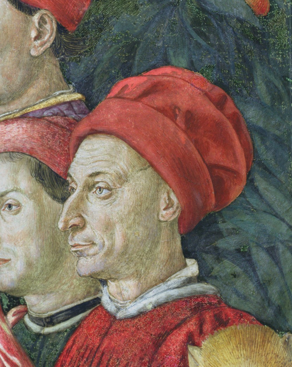 Face in the procession, detail from the Journey of the Magi cycle in the chapel, c.1460 fresco detail of 70603 by Benozzo di Lese di Sandro Gozzoli