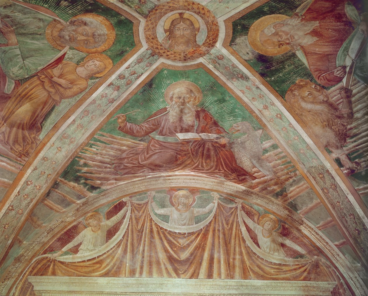 Köşe Taşında Baba Tanrı, Tavanda Mesih kutsaması, Baba Tanrı kutsaması by Benozzo di Lese di Sandro Gozzoli