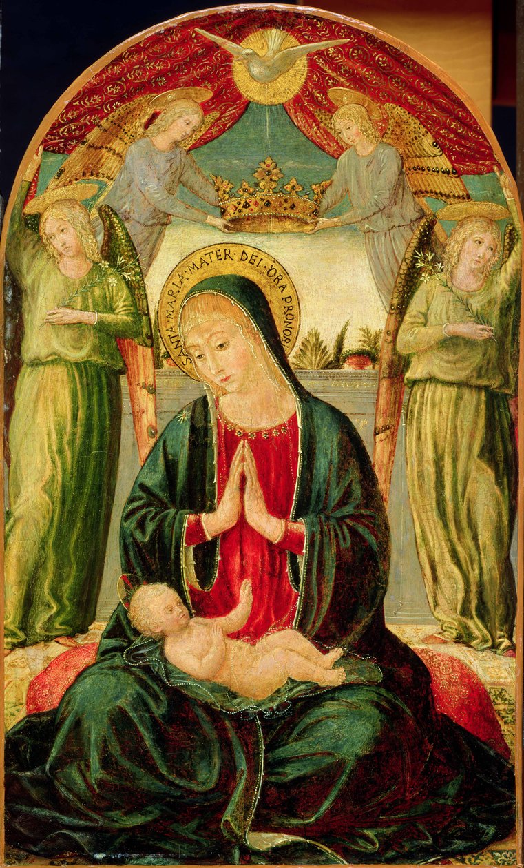 Melekler ile Madonna ve Çocuk by Benozzo di Lese di Sandro Gozzoli