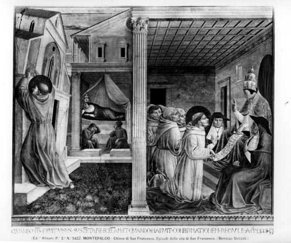 Pope Innocent III Kuralı Onaylıyor (fresk) (s/b fotoğraf) by Benozzo di Lese di Sandro Gozzoli