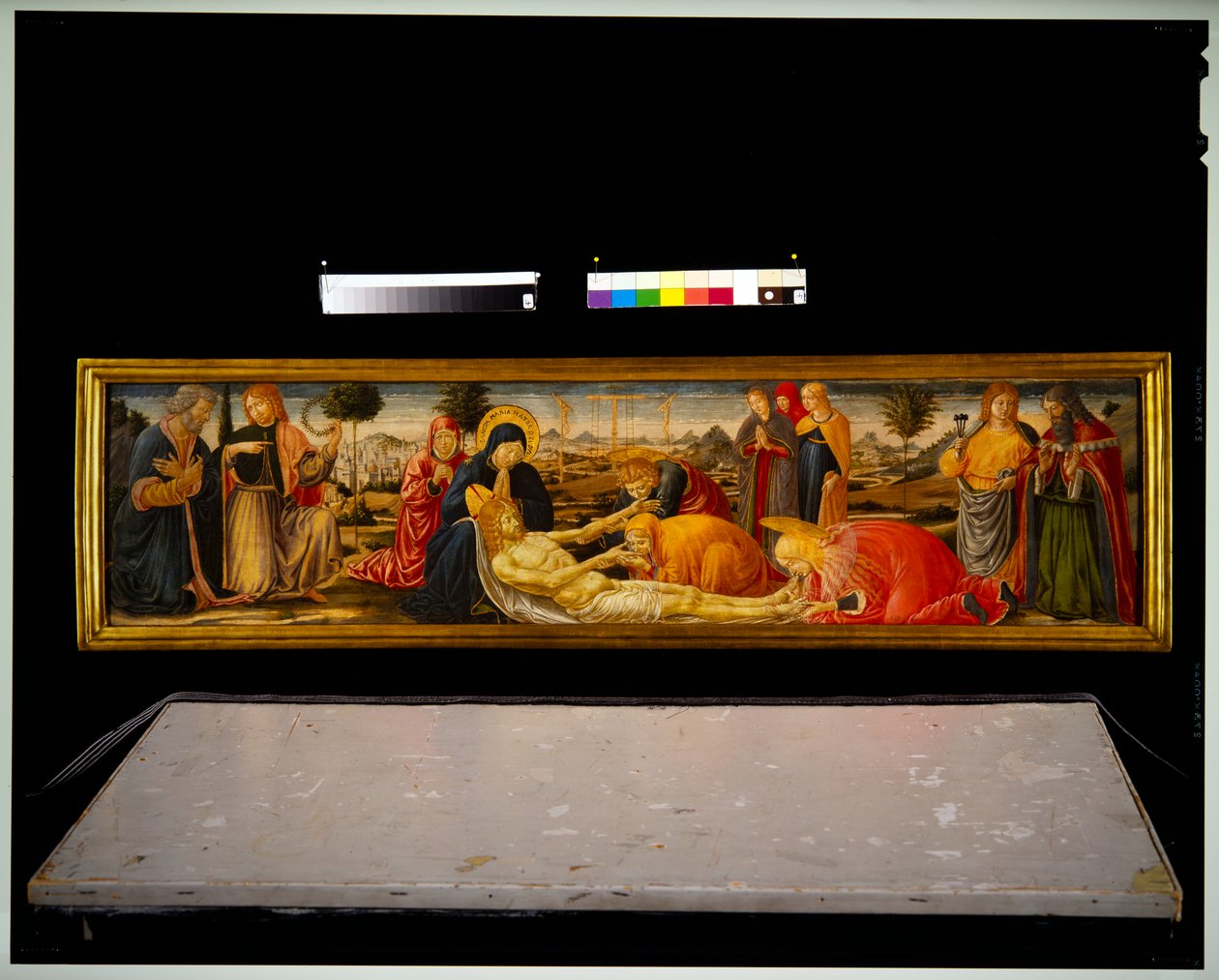 Predella Paneli - İki erkek azizin iki erkek iblisi tanıttığı ağıt by Benozzo di Lese di Sandro Gozzoli