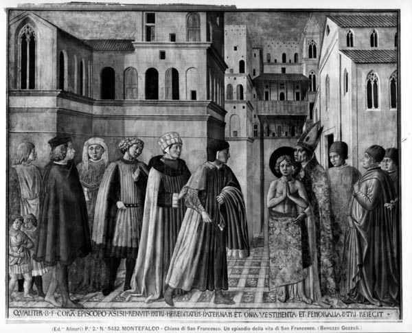 Aziz Francis Dünyevi Mallarından Vazgeçerken (fresk) (s/b fotoğraf) by Benozzo di Lese di Sandro Gozzoli