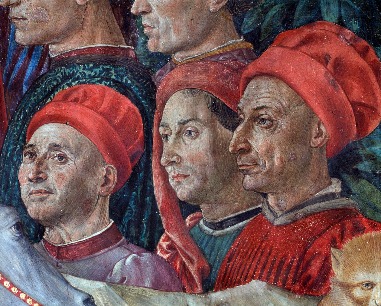 Kudüs a Bethleem Magi Magi Kortejinin Yolculuğu “” Viaggio dei Magi”” veya “” Cavalcata dei Magi””” (Magi Magi kortejindeki yüzlerin detayı) Benozzo Gozzoli