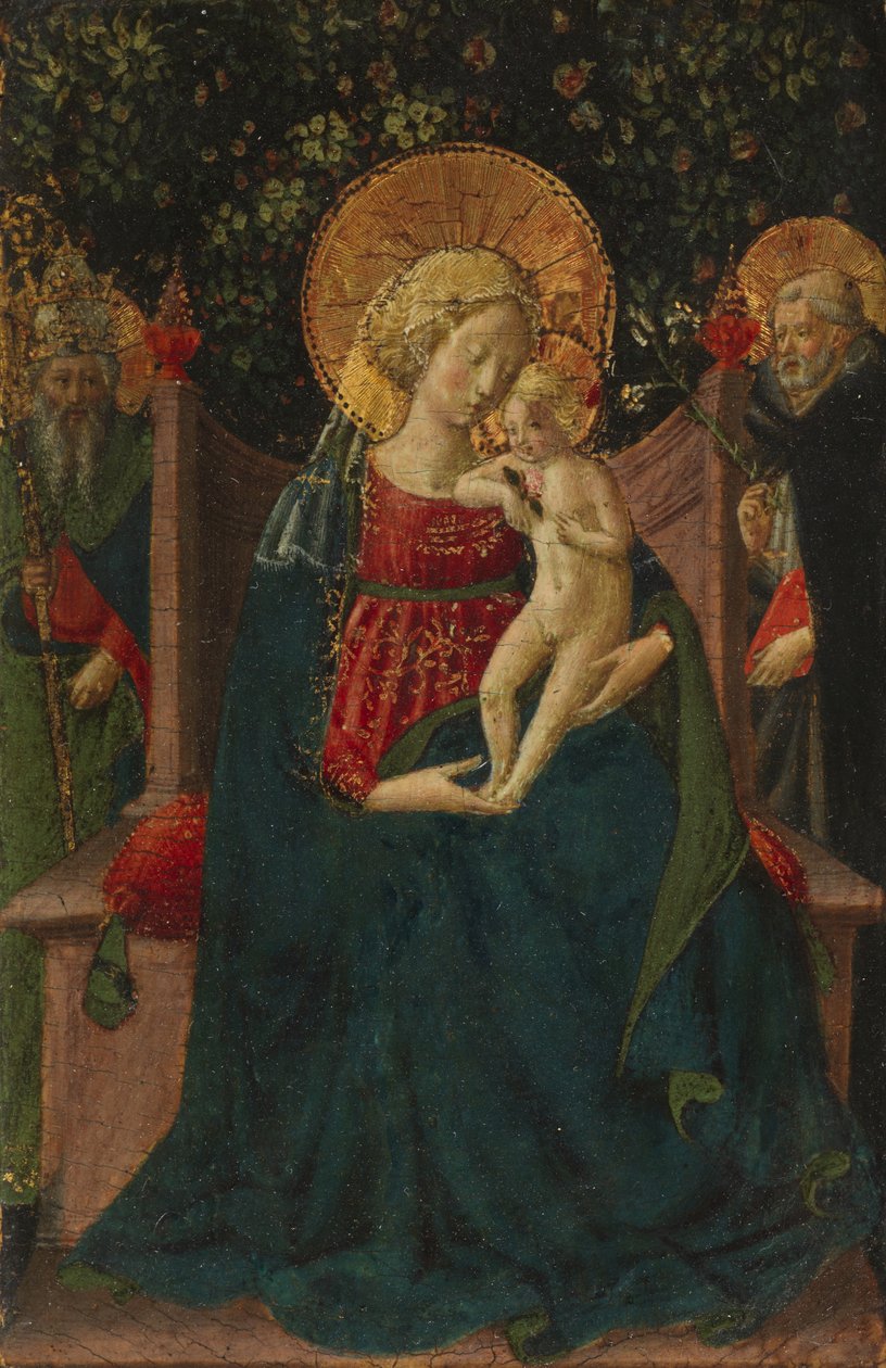 Bakire ve Çocuk, Aziz Dominic ile Papalık Azizler Arasında Enthroned, 1430-35 by Benozzo di Lese di Sandro Gozzoli