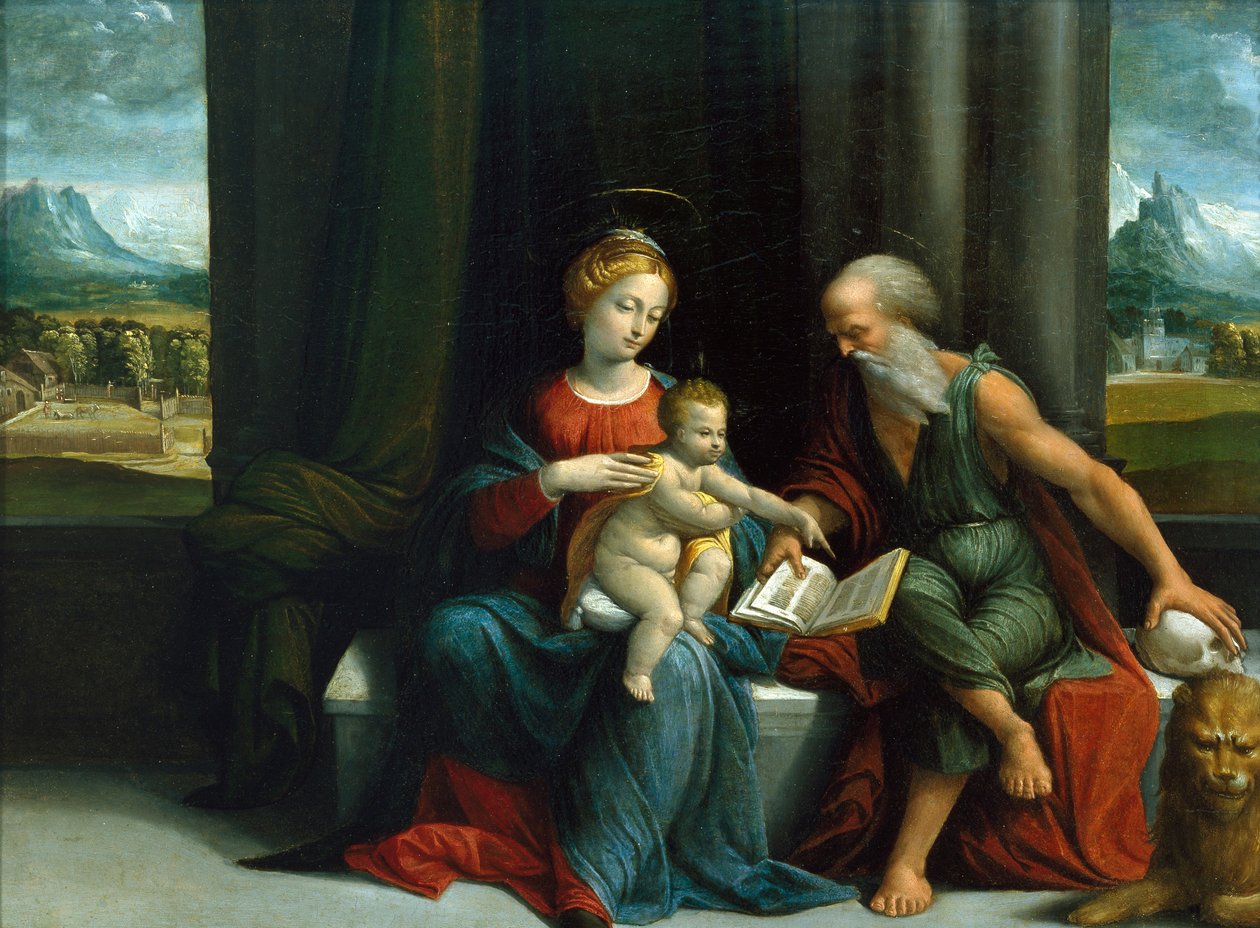 Madonna ve Çocuk ve Aziz Jerome by Benvenuto Tisi da Garofalo