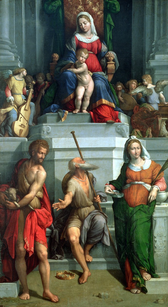 Azizler ile Madonna ve Çocuk by Benvenuto Tisi da Garofalo