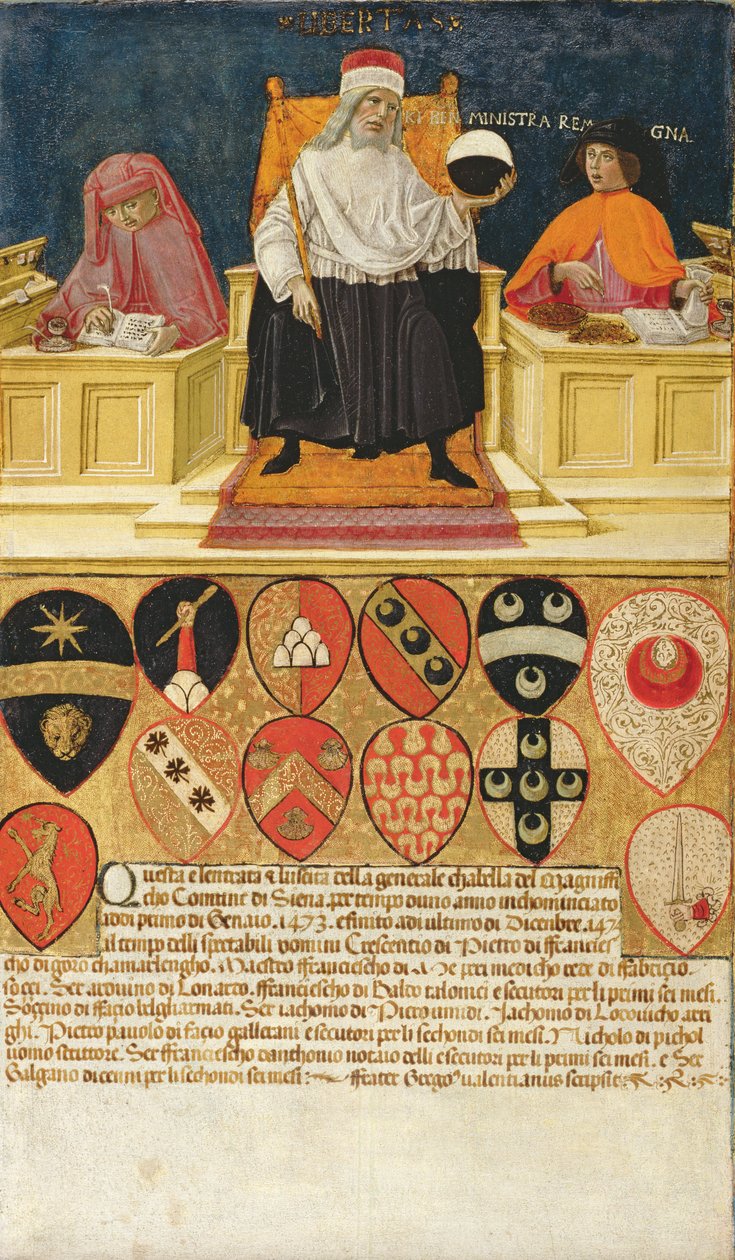 Maliye dairesinde iyi hükümet, 1474 by Benvenuto di Giovanni