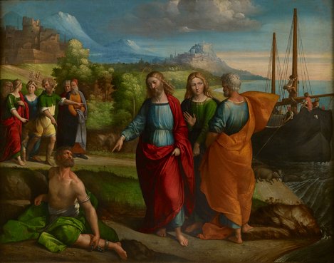İsa ve domuz mucizesi by Benvenuto Tisi da Garofalo
