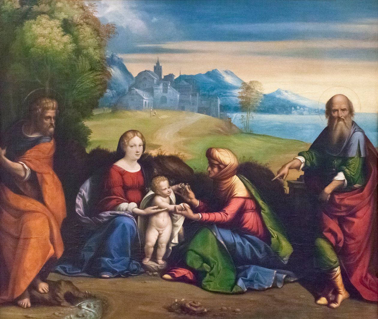 Aziz Joachim ve Anne ile Kutsal Aile (resim) by Benvenuto Tisi da Garofalo