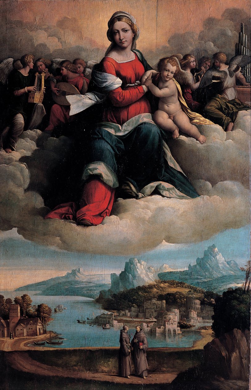 Madonna ve Çocuk azizler Padua'lı Anthony ve Francis ile ihtişam içinde by Benvenuto Tisi da Garofalo