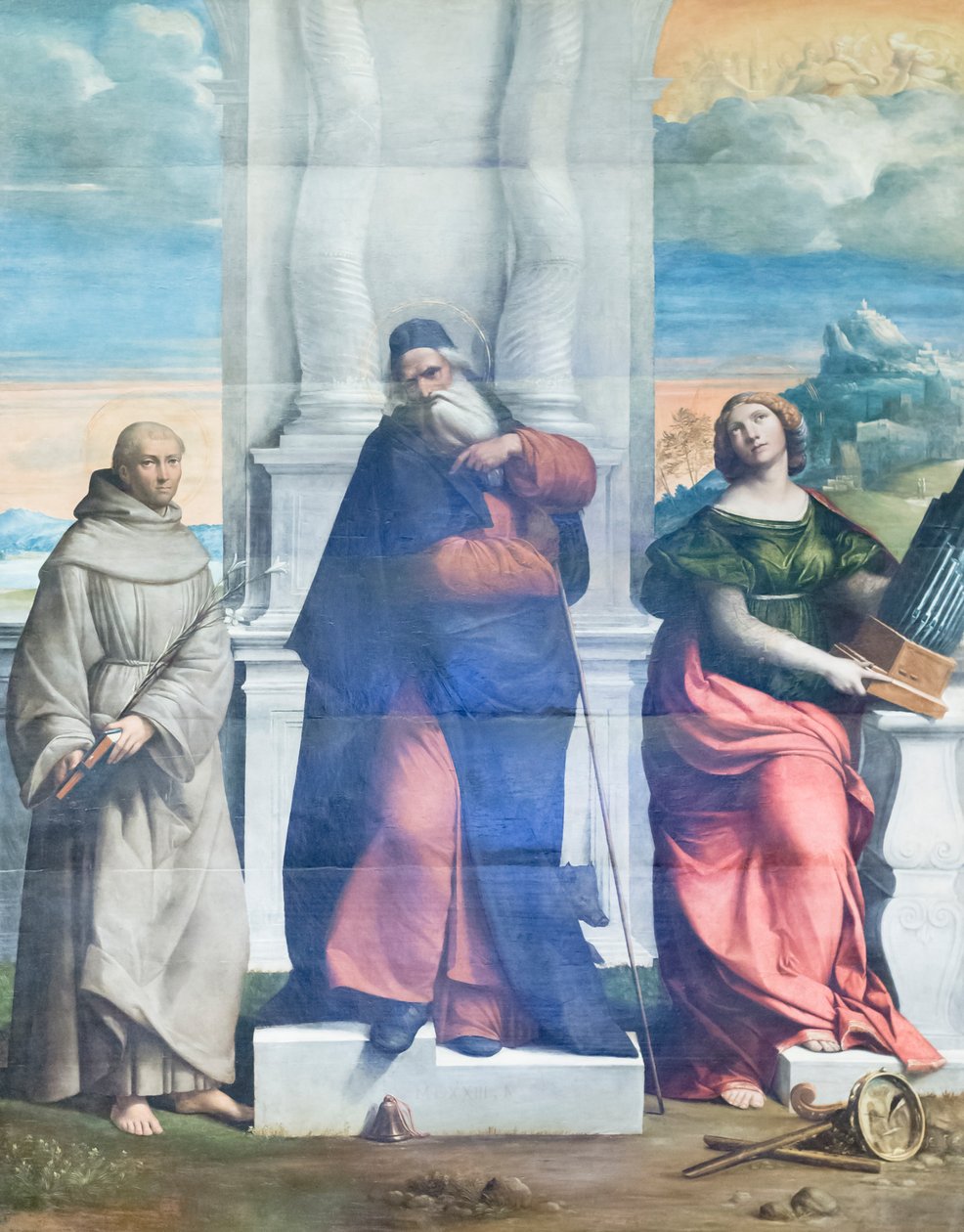 Başrahip Aziz Anthony, Sicilyalı Anthony ve Cecily by Benvenuto Tisi da Garofalo