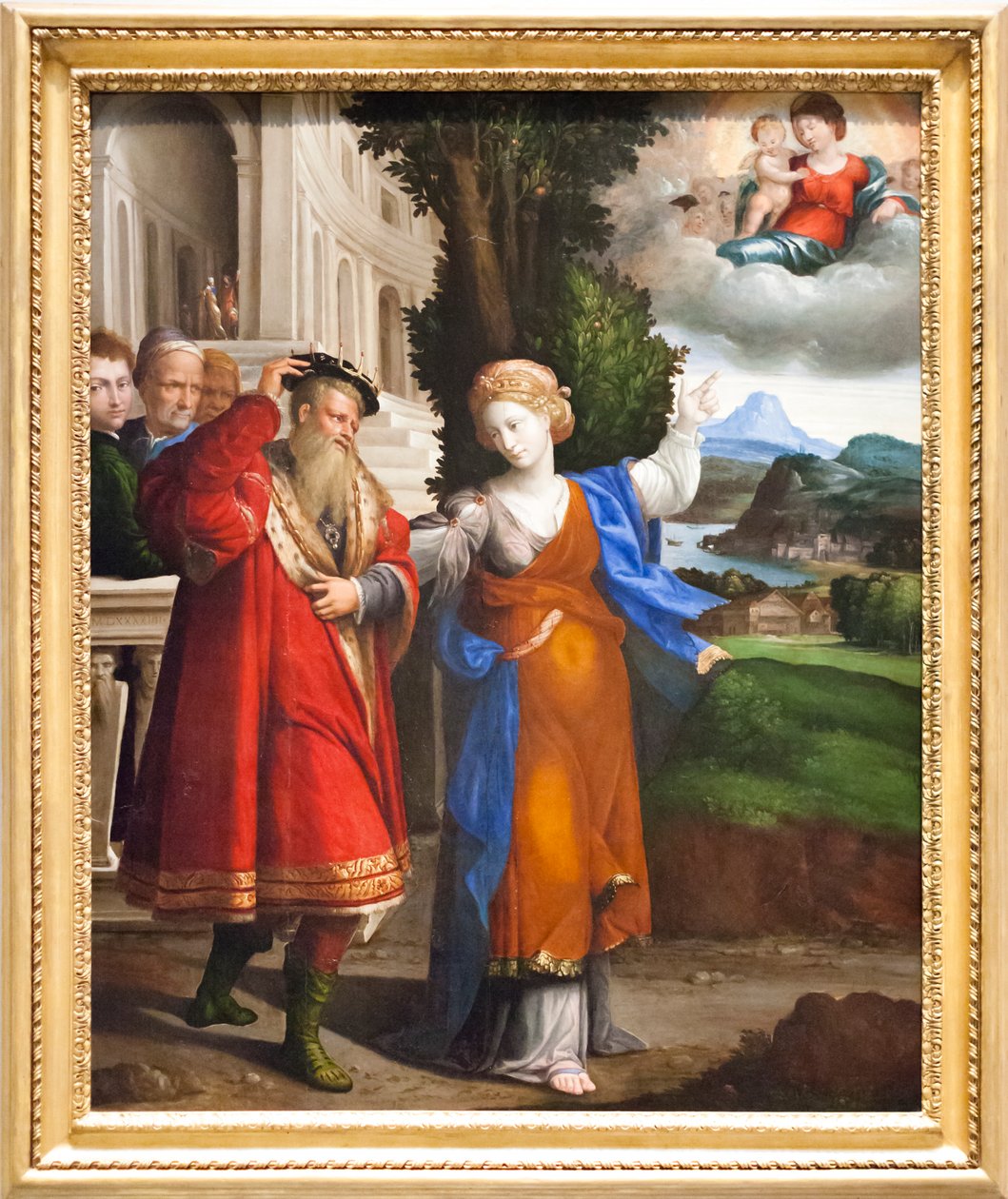 Bakire'nin Augustus ve Sibilla'ya görünüşü (tuval üzerine yağlı boya) by Benvenuto Tisi da Garofalo