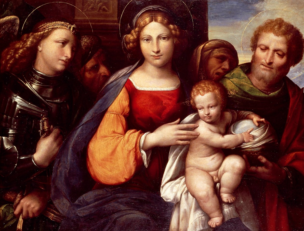 Çocuk ve Aziz Michael ve Joseph ile Bakire by Benvenuto Tisi da Garofalo