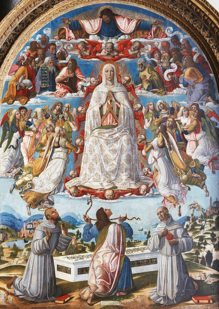 Aziz Thomas ile Aziz Assisi Francis ve Padua Anthony arasında Kuşağı alan Bakire