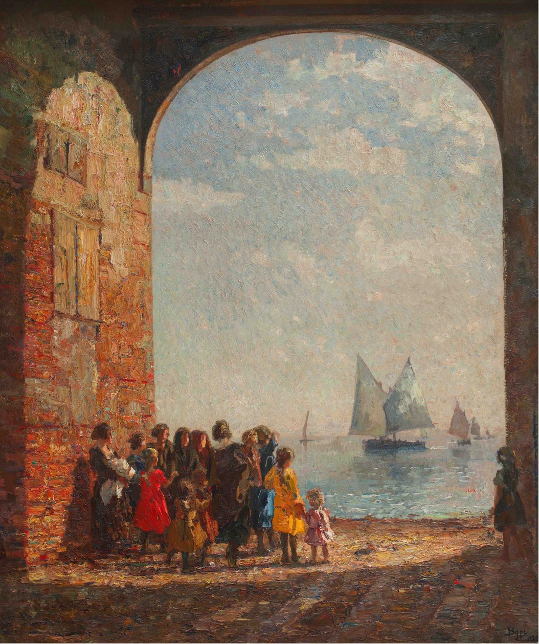 Balıkçı teknelerinin dönüşü, c. 1920. by Beppe Ciardi