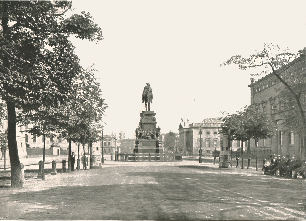 Büyük Frederick Heykeli, Unter Den Linden, Berlin, Almanya, 1895. by Berlin Photographic Co