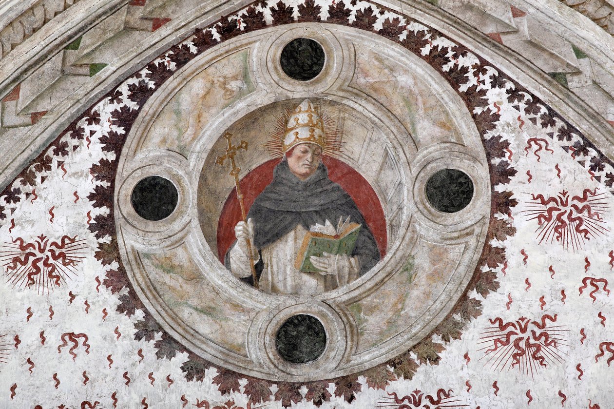 Bir Dominik Papasının Temsili (Innocent V veya Benoit XI) (Bir Dominik papası) Bernardino Zenale ve Bernardino Butinone tarafından fresk by Bernadino and Zenale B.  Butinone