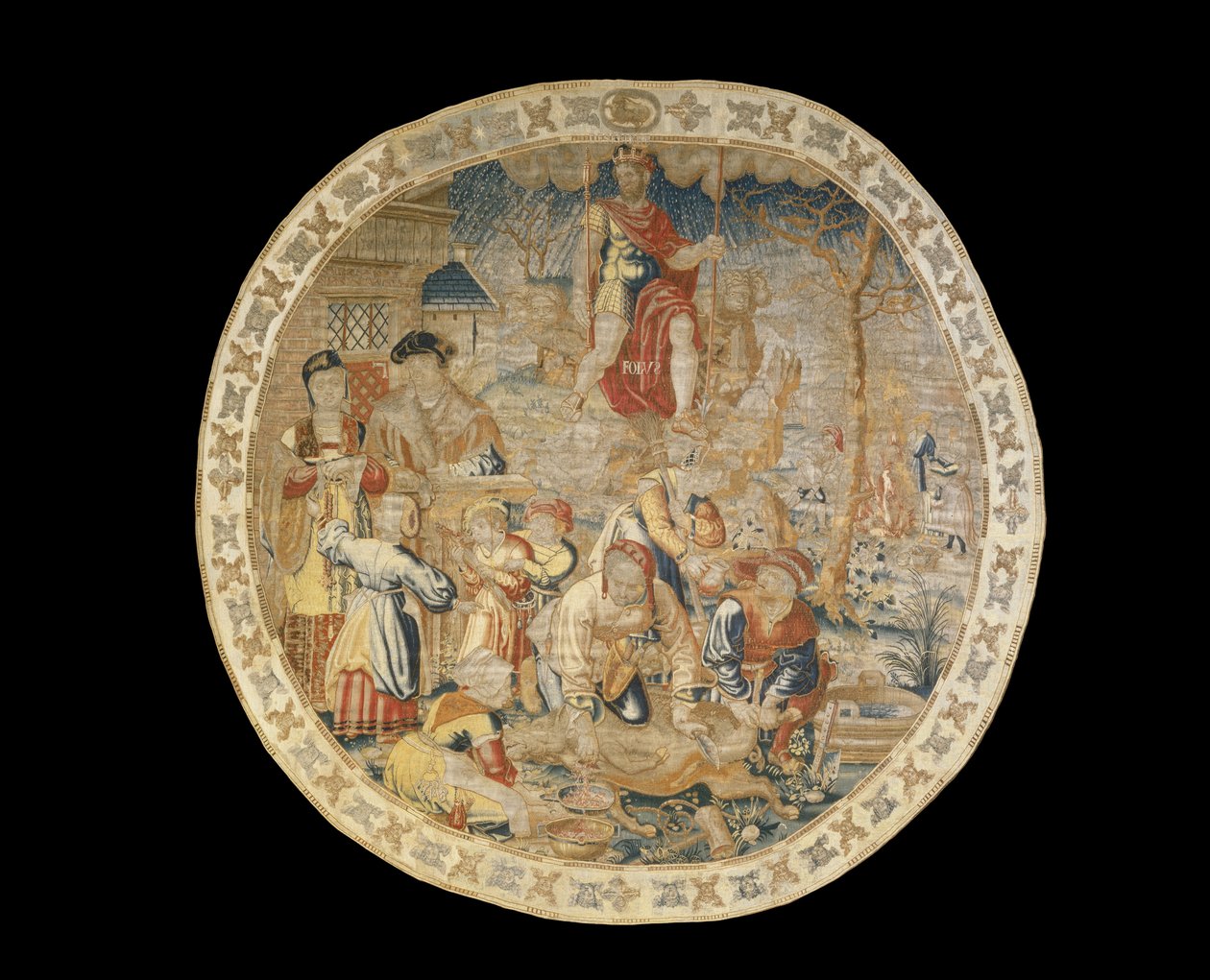 "Madalyon Ayları"ndan Aralık ayını betimleyen Brüksel alegorik duvar halısı, c.1525 by Bernard van Orley