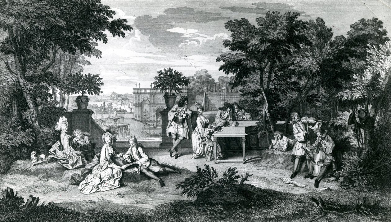 Güzel bir yaz gününde koruların gölgesinde... 1710 dolayları by Bernard Picart
