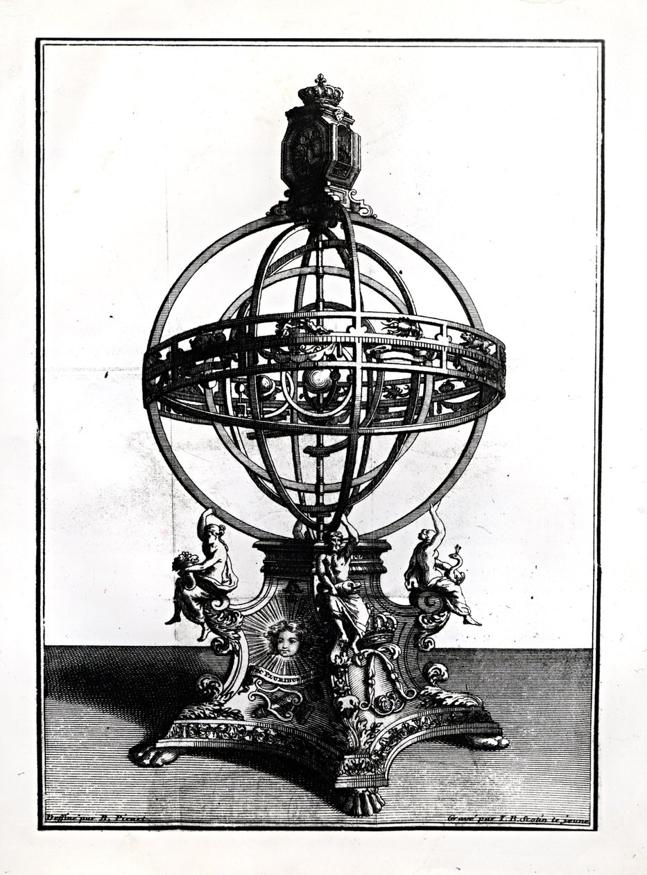 Gerard Jean Baptiste Scotin (1671-1716) tarafından oyulmuş Kopernik Sisteminin Silahlı Küresi by Bernard Picart