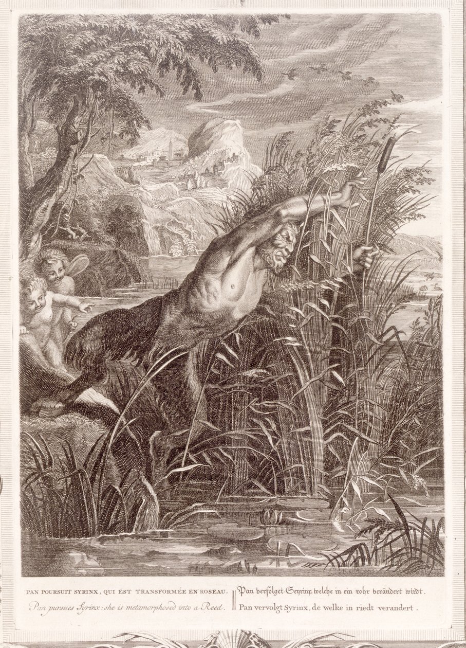 Pan Peşinde Syrinx: Kamışa Dönüştürüldü, 1731 by Bernard Picart