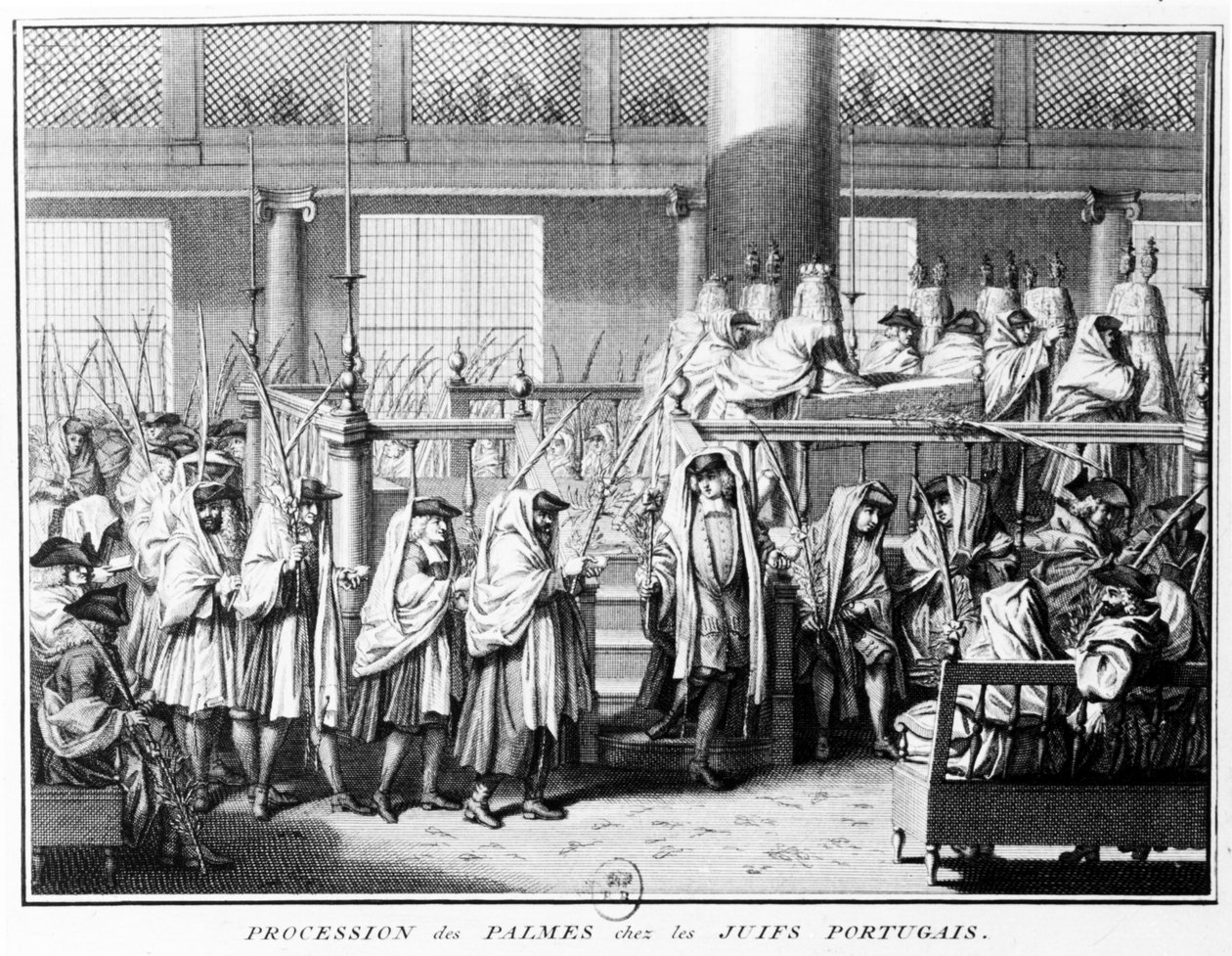 Portekiz Yahudileri arasında Çardak Festivali sırasında Palmiye Alayı ((Hoschana Rabah) , 1725 by Bernard Picart
