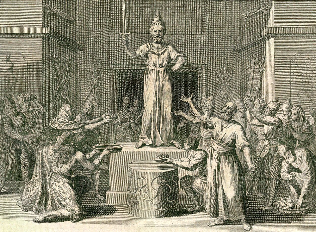 Seylan Adası'nın Vesayet Tanrısı, 1729 (bakır levha gravürü) by Bernard Picart