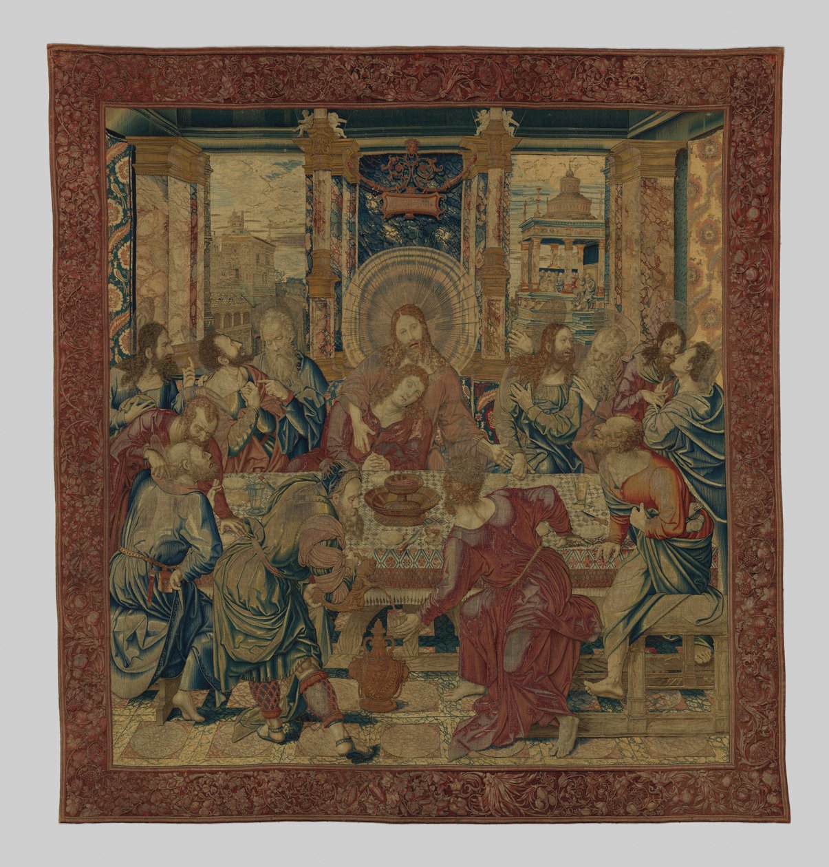 Son Akşam Yemeği, c.1525-28 (yün, ipek, gümüş yaldızlı iplik) by Bernard van after Orley