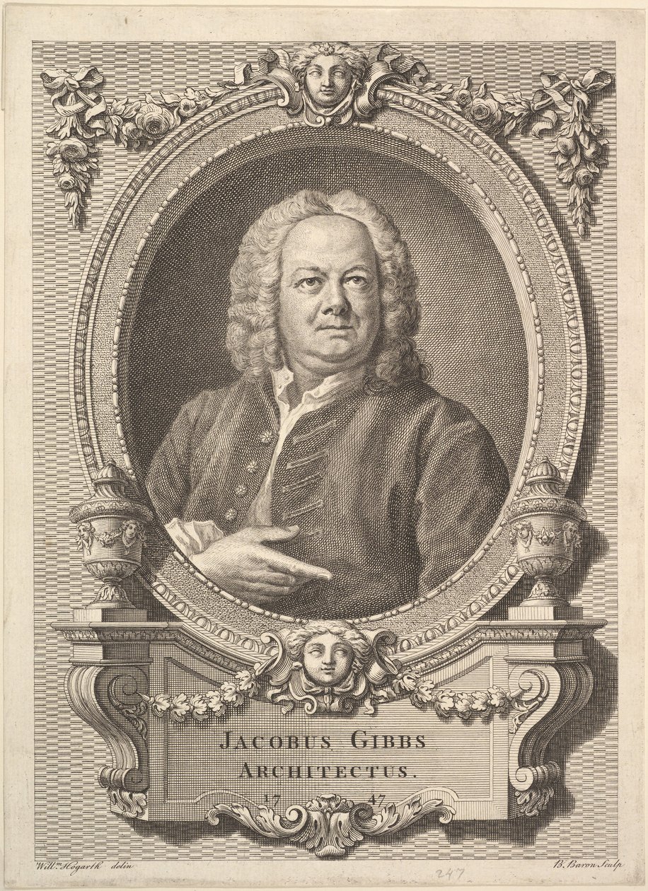 Jacobus Gibbs, Mimar, 1747 by Bernard Baron