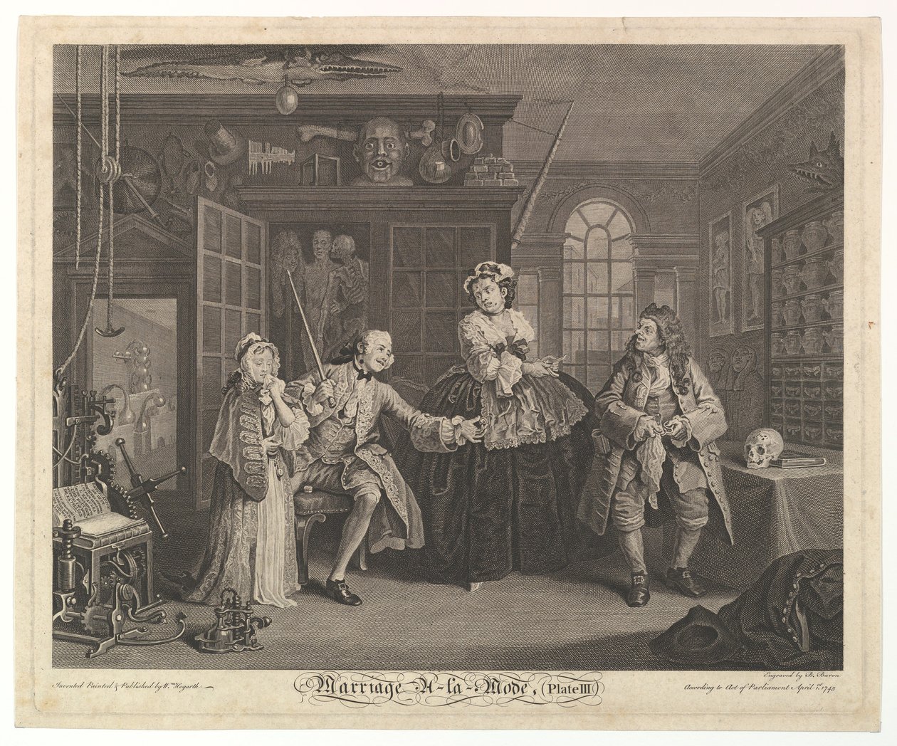 Evlilik A-la-Modu, Levha III, Nisan 1745. by Bernard Baron