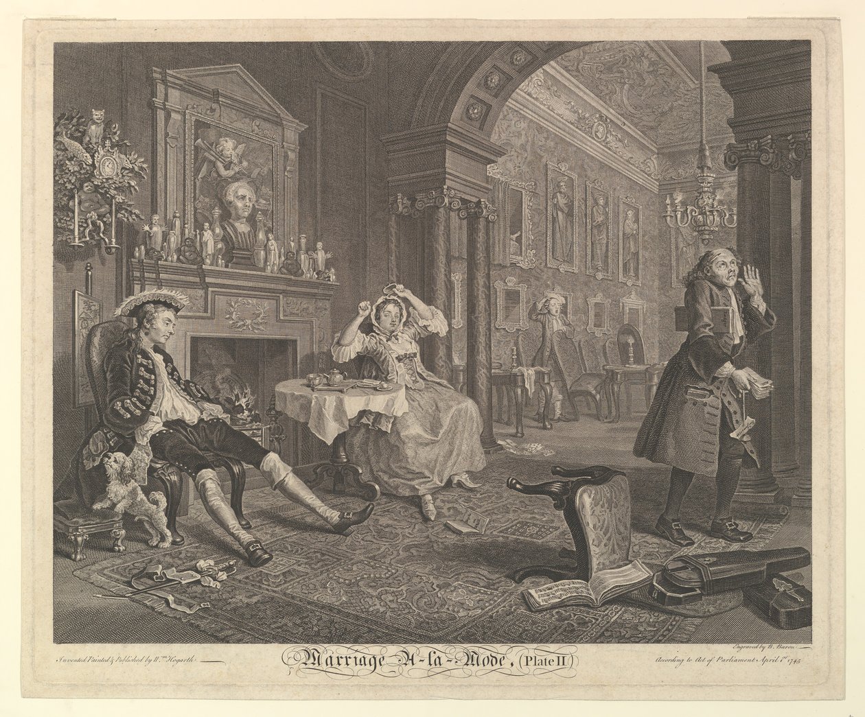 Evlilik A-la-Modu, Levha II, Nisan 1745. by Bernard Baron