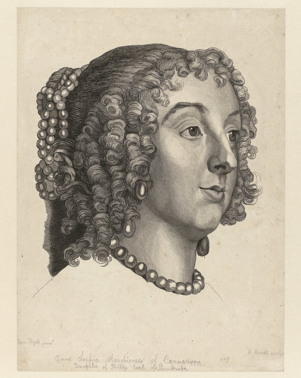Portret van Anna Sophia van Carnarvon by Bernard Baron