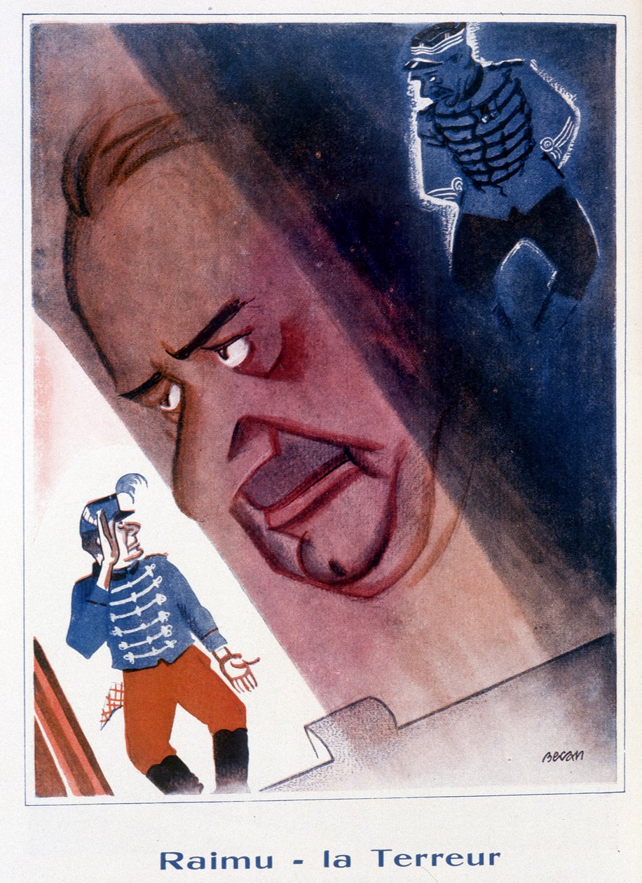 Raimu: The Terror - Bernard Becan (Bernhard Kahn) (1890-1943) tarafından 15/11/1932 tarihli “” Fantasio”””daki illüstrasyon by Bernard Becan