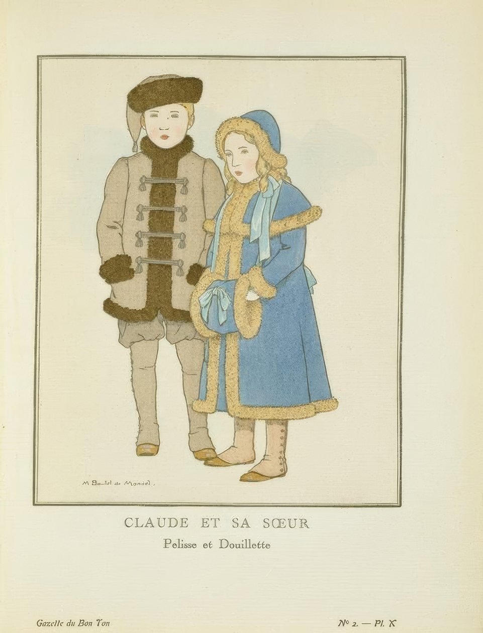 Claude ve kız kardeşi - Pelisse ve Douilette by Bernard Boutet de Monvel