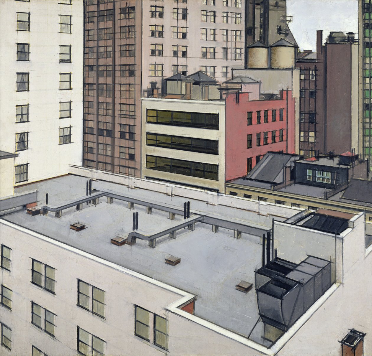 New York'un çatıları, 1930 dolayları (tuval üzerine yağlıboya) by Bernard Boutet de Monvel