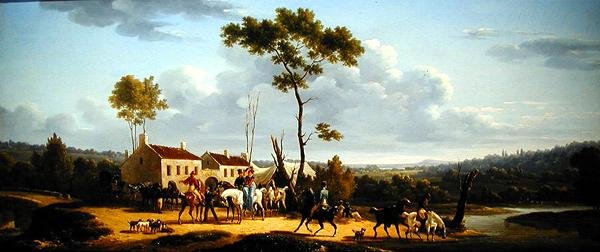 Bir Manzarada At Sırtında Gezginler (tuval üzerine yağlı boya) by Bernard Edouard Swebach