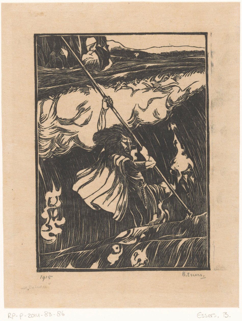 Cuchulainn sörfle savaşıyor by Bernard Essers (signed by artist)