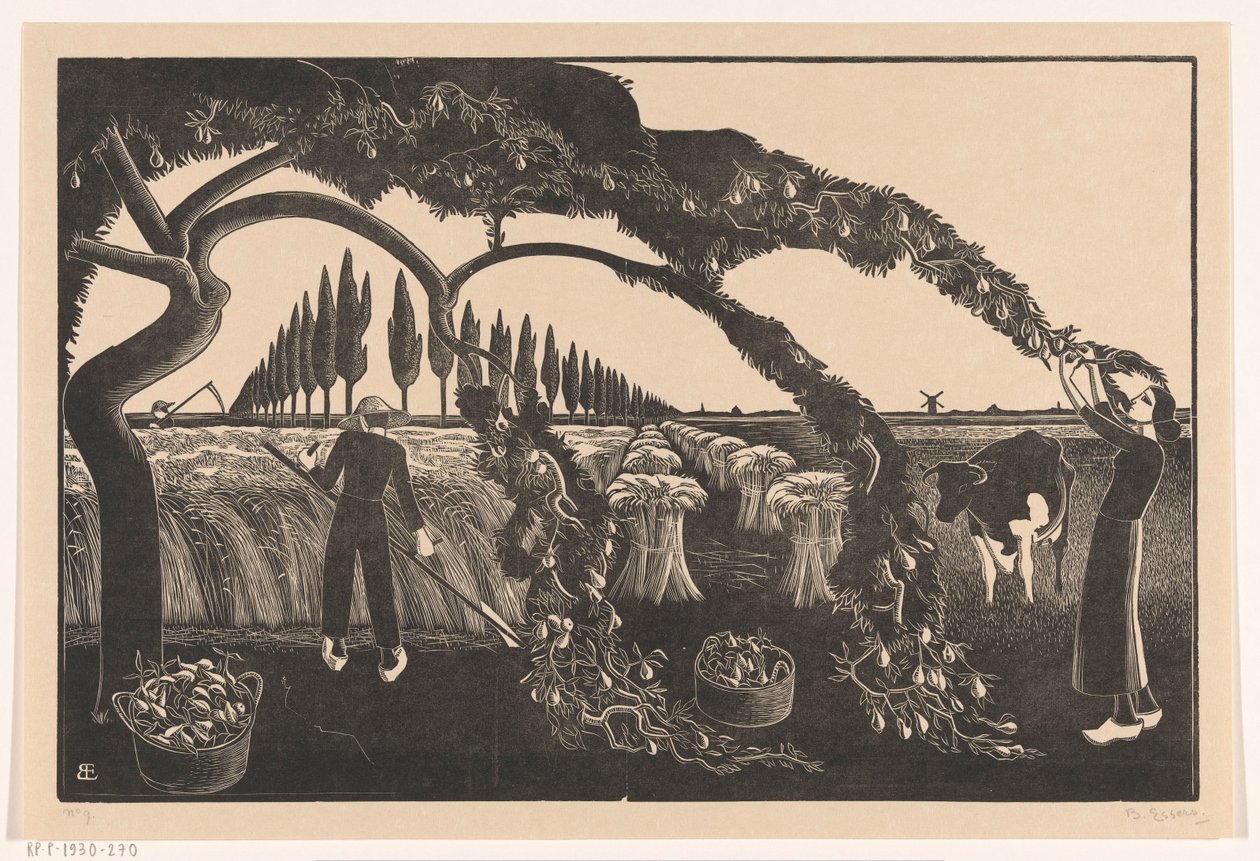 erkek ve kadın hasat by Bernard Essers (signed by artist)