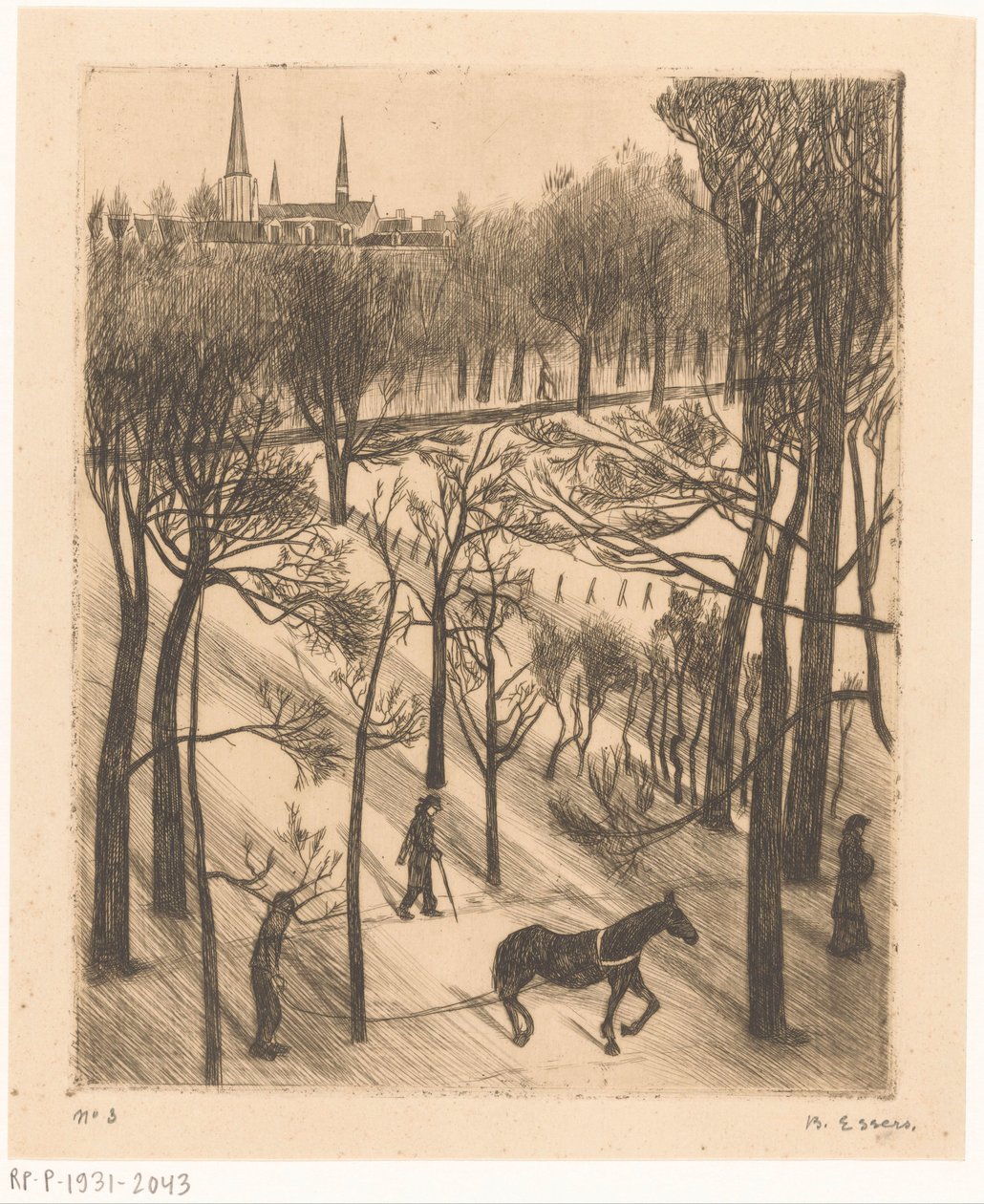 Kışın Vondel Parkı by Bernard Essers (signed by artist)