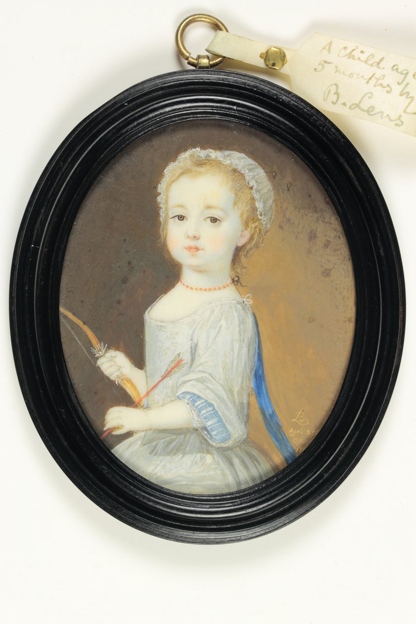 1714 doğumlu küçük bir çocuk, c.1716 (fildişi üzerine suluboya) by Bernard III Lens