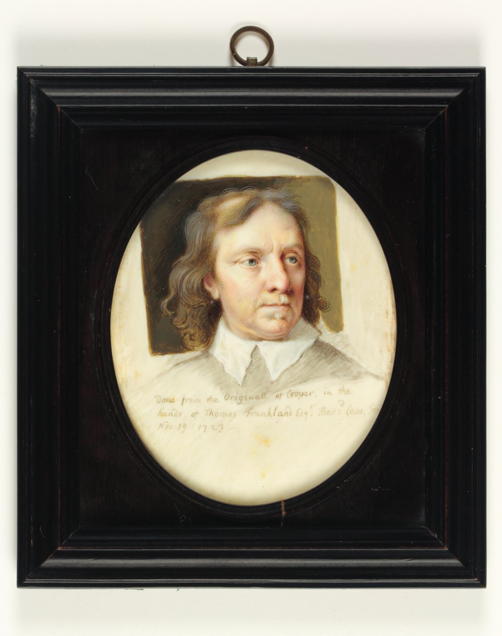 Oliver Cromwell (fildişi üzerine sulu boya) by Bernard III Lens