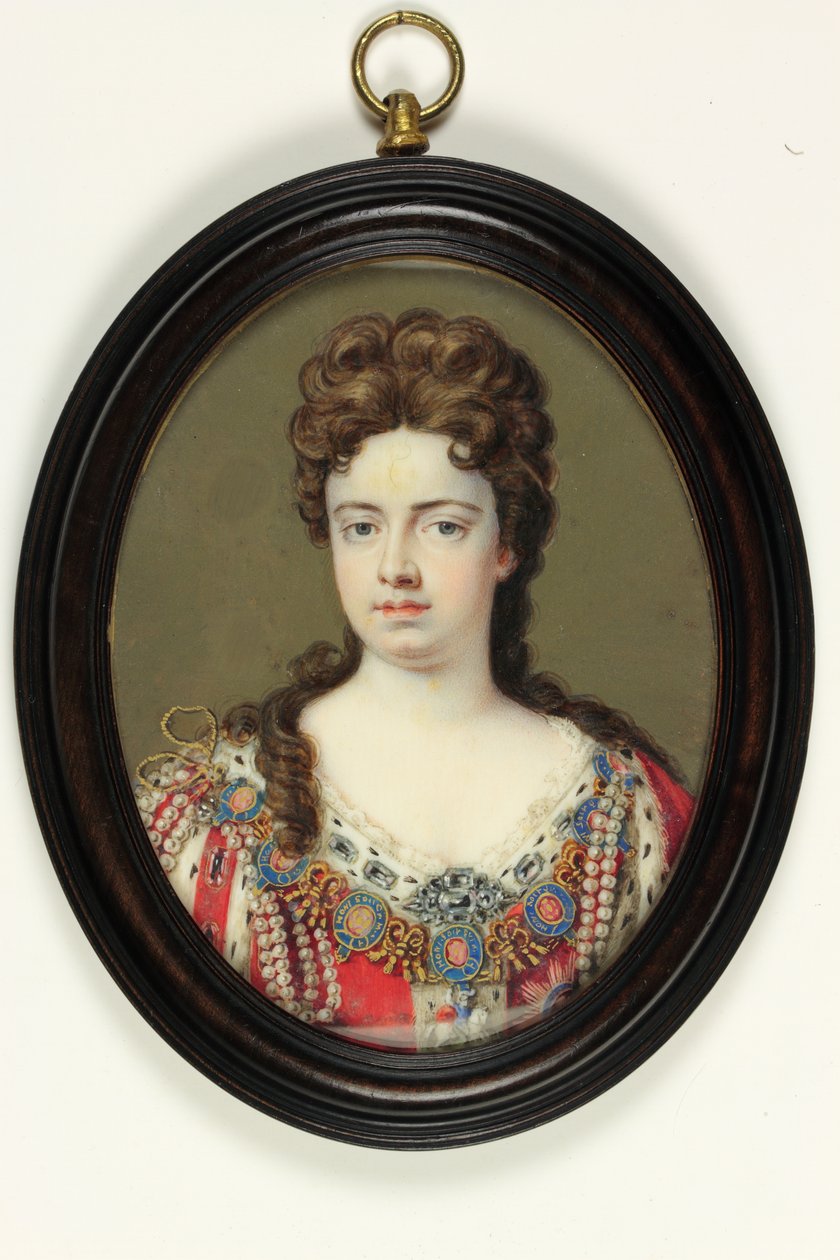 Kraliçe Anne (fildişi üzerine suluboya) by Bernard III Lens