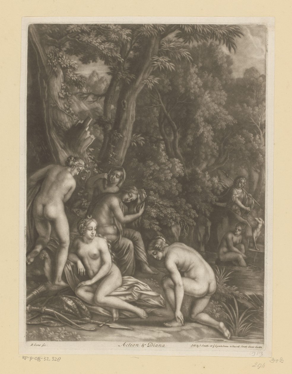Aktaeon ve Diana Actaeon ve Diana (nesne üzerindeki başlık) by Bernard Lens (I)