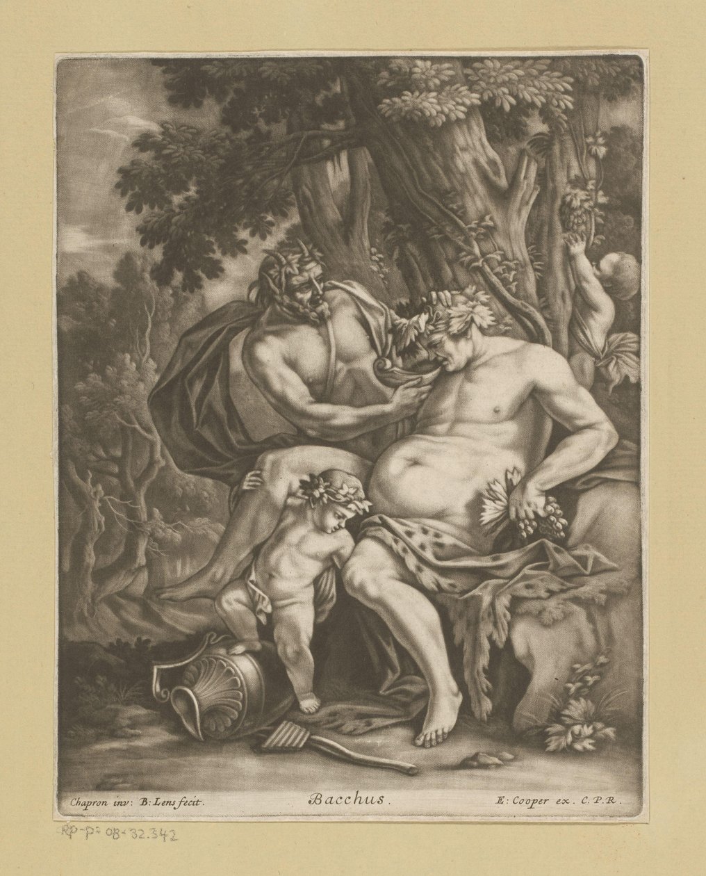 Satirlerle çevrili Bacchus by Bernard Lens (II)
