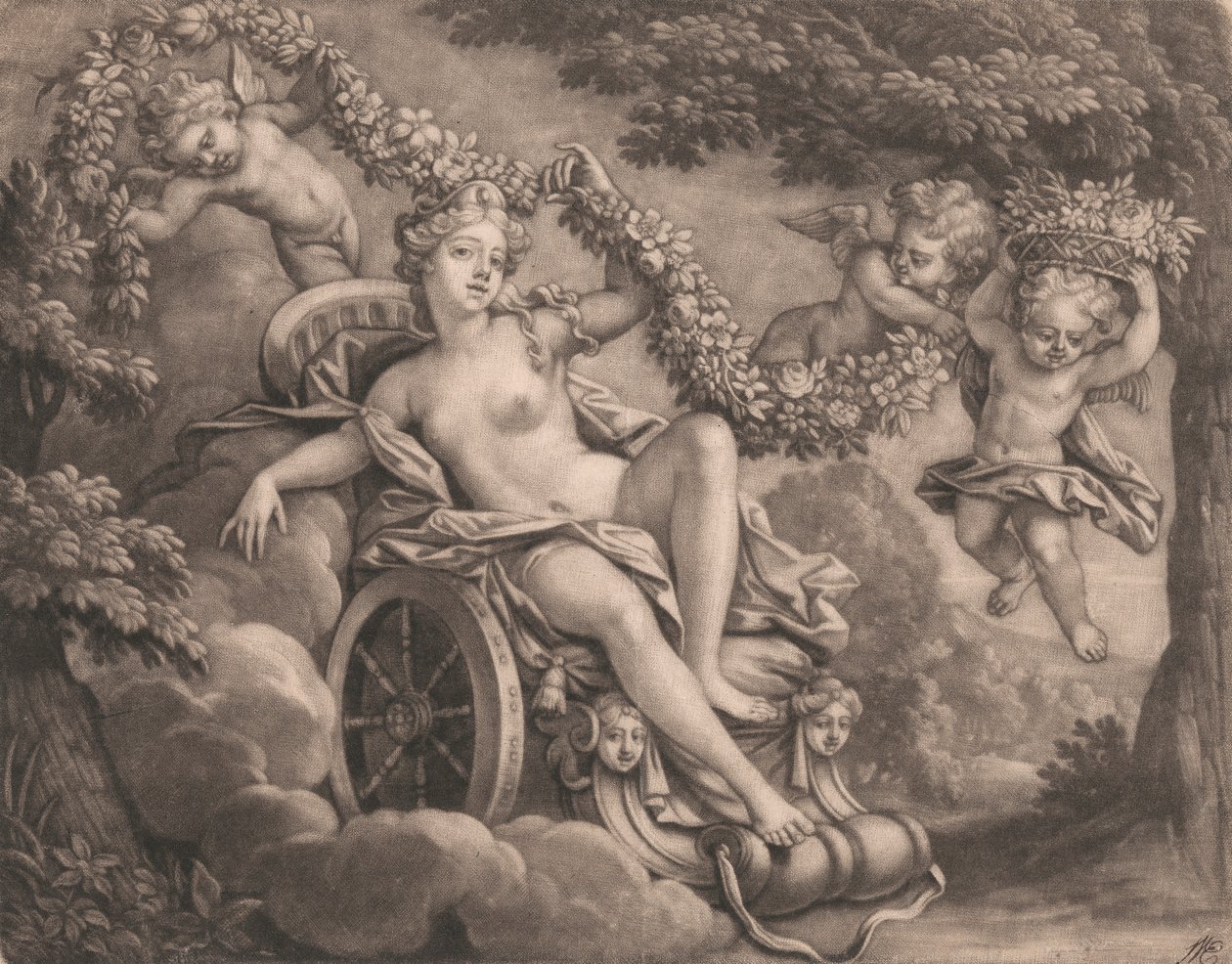 Flora ve Putti by Bernard Lens