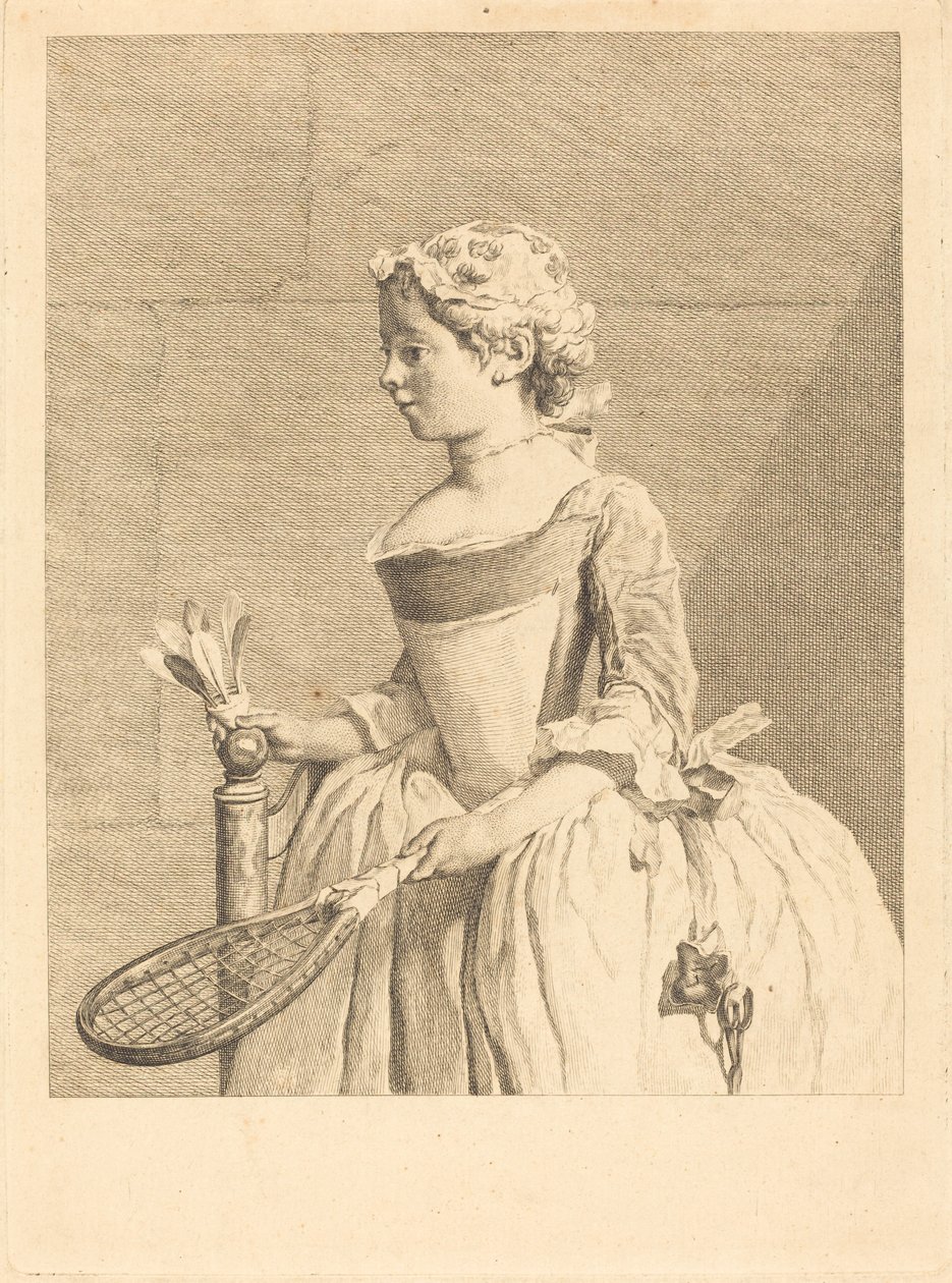 Direksiyon başındaki genç kız (Raguetli genç kız) by Bernard Lépicié after Jean Siméon Chardin