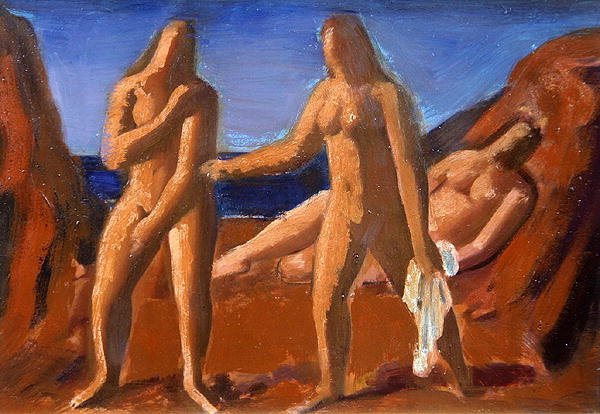 Yıkananlar Grubu (gemide yağ) by Bernard Meninsky