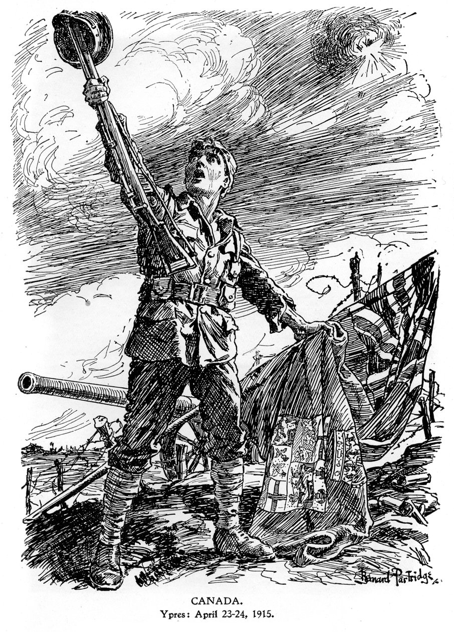 Kanada, Ypres, 23-24 Nisan 1915, 1920 by Bernard Partridge