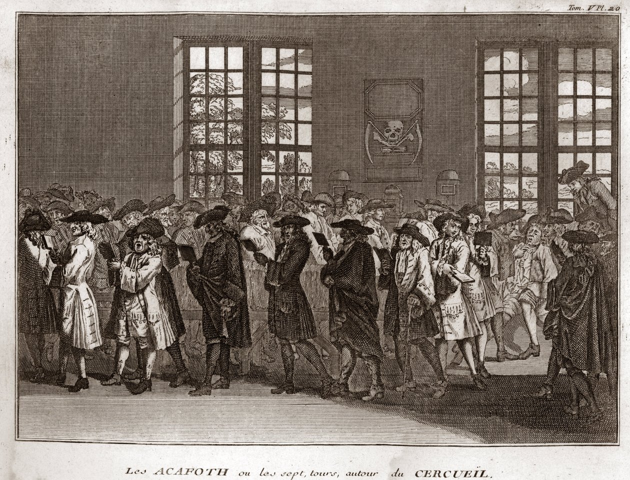 Bir cenaze töreninde “Acafoth”u icra eden Yahudi yas tutanlar cemaati Bernard Picart (1723-1743) 1819 Özel koleksiyon by Bernard Picart
