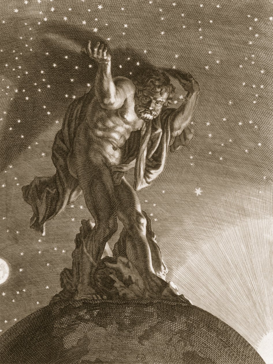 Atlas Gökleri Omuzlarında Destekliyor, 1731 by Bernard Picart
